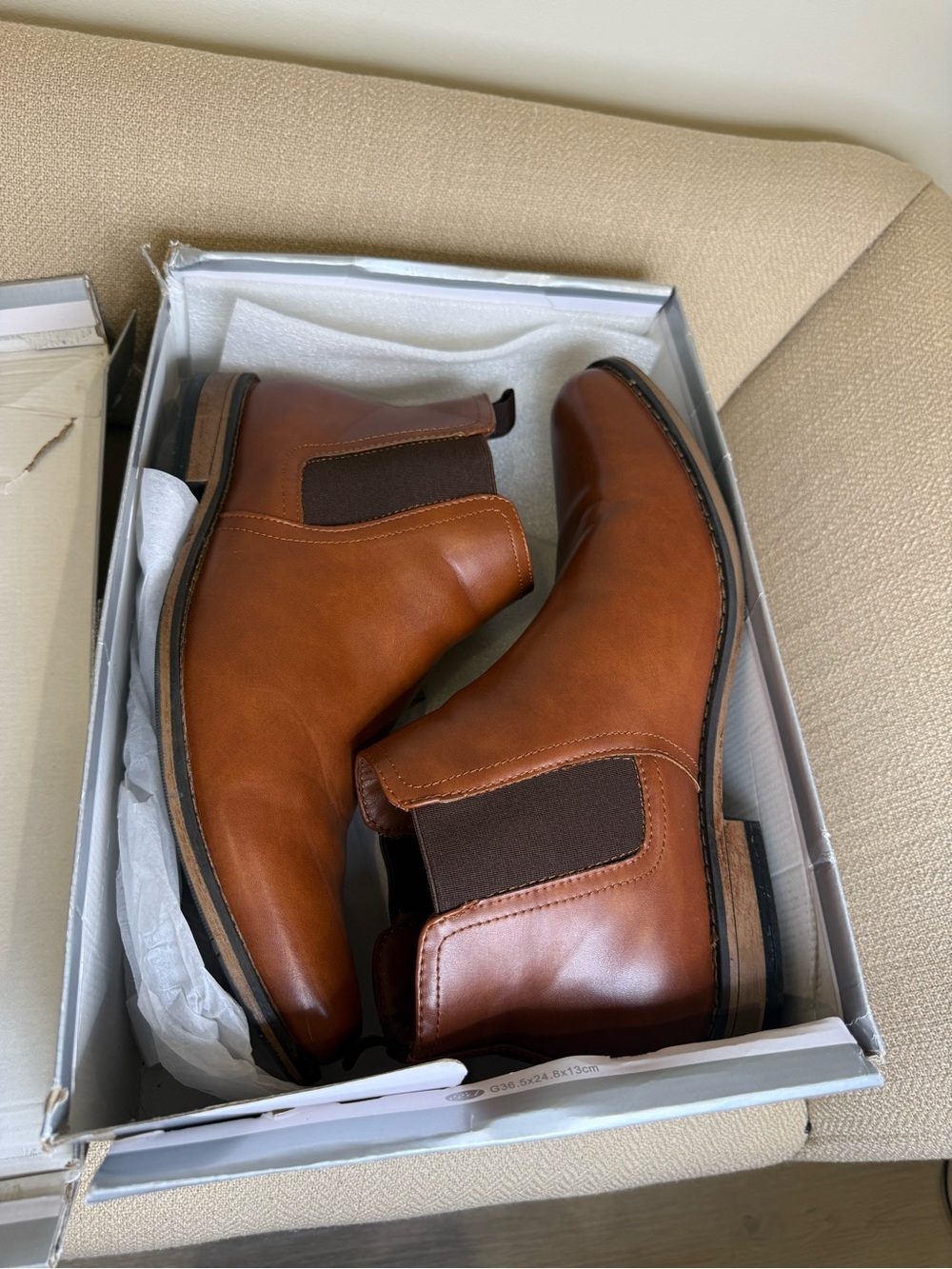 Perry Ellis Men's Chelsea Boots in Cognac Brown - Sleek Slip-On Dress Boots